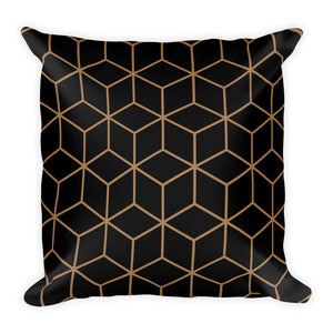 Diamonds Black Gold Square Premium Pillow by Design Express