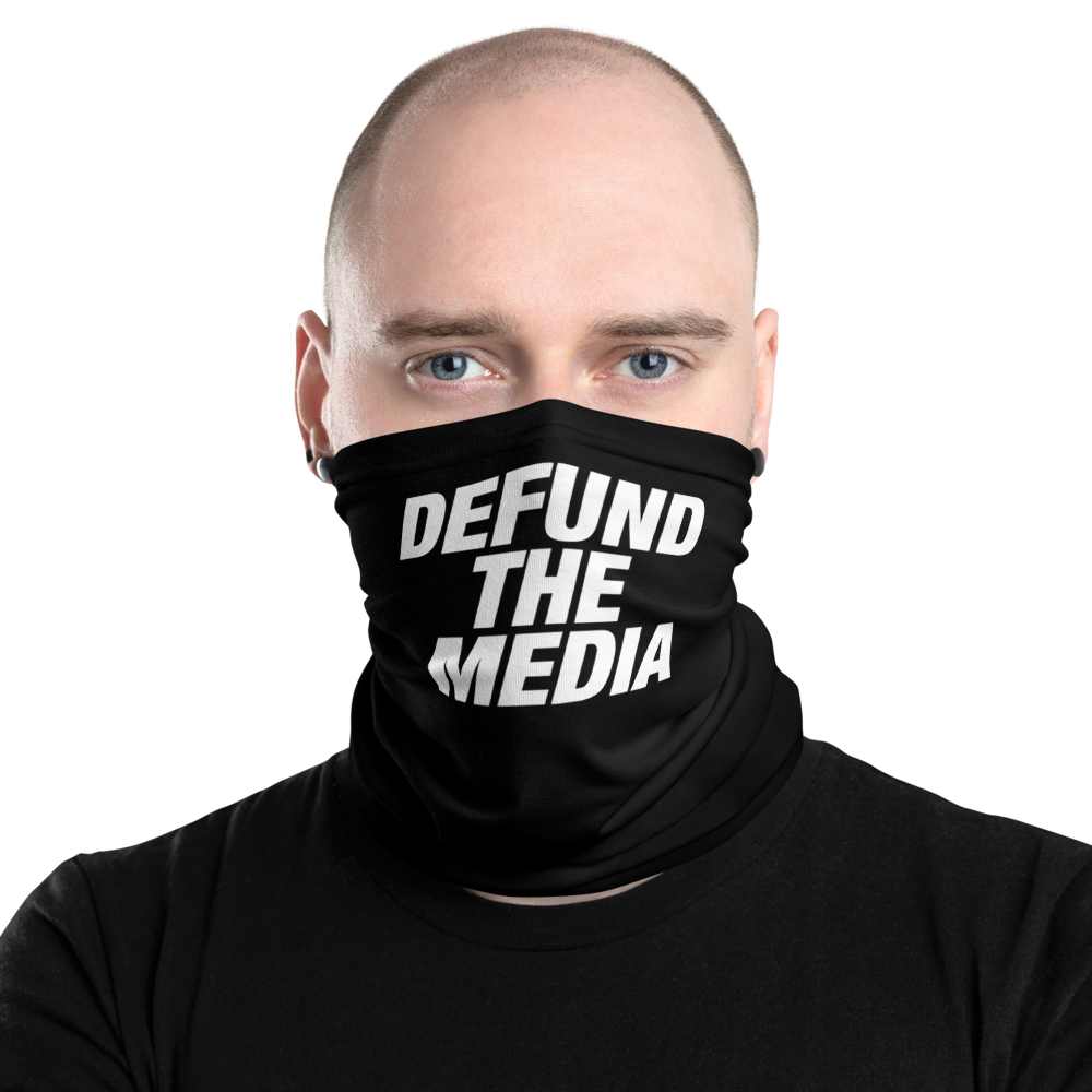 Default Title Defund The Media Italic Bold Black Neck Gaiter by Design Express