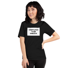 XS Defund The Media Rectangular Unisex Black T-Shirt by Design Express