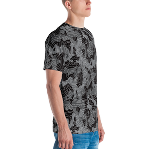 Grey Black Camoline Men's T-shirt by Design Express