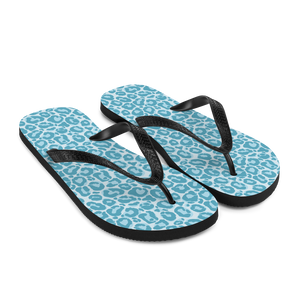 Teal Leopard Print Flip-Flops by Design Express