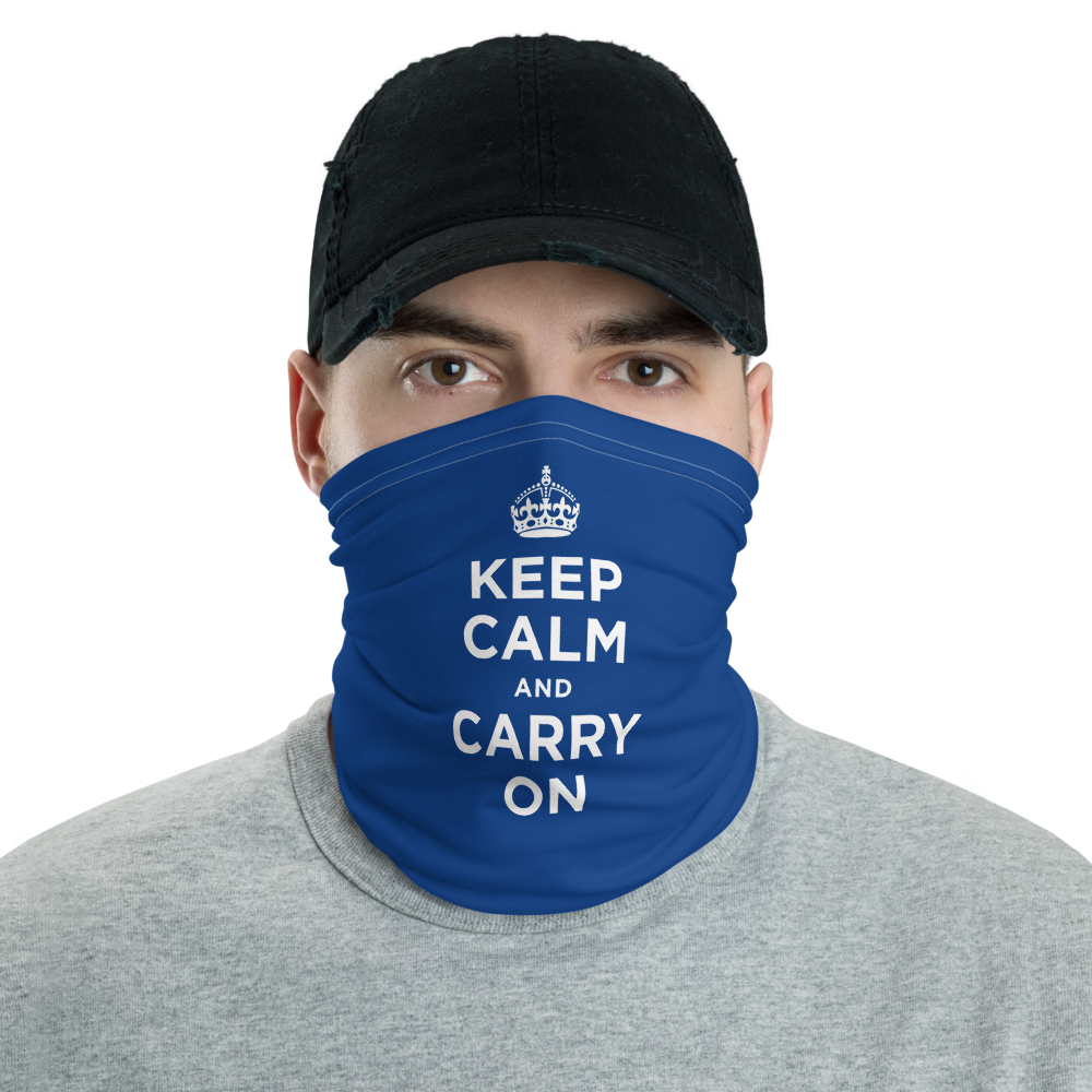 Default Title Navy Keep Calm & Carry On Neck Gaiter Masks by Design Express