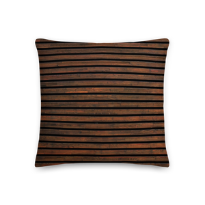 18×18 Horizontal Brown Wood Square Premium Pillow by Design Express