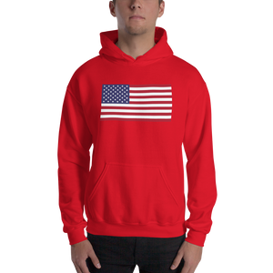 Red / S United States Flag "Solo" Hooded Sweatshirt by Design Express