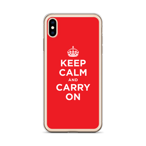 Red Keep Calm and Carry On iPhone Case iPhone Cases by Design Express