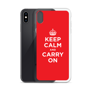 Red Keep Calm and Carry On iPhone Case iPhone Cases by Design Express