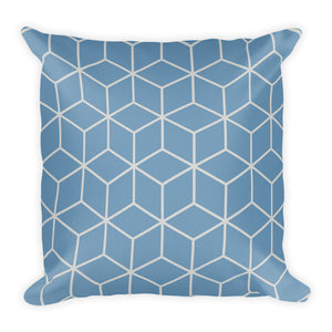 Diamonds Colonial Blue Square Premium Pillow by Design Express