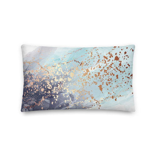 20×12 Soft Blue Gold Premium Pillow by Design Express