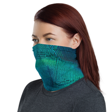 Green Blue Peacock Neck Gaiter Masks by Design Express