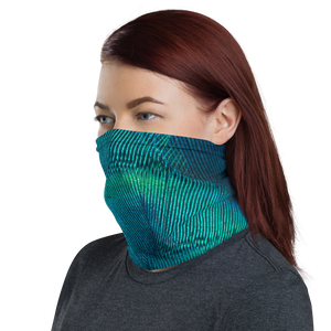 Green Blue Peacock Neck Gaiter Masks by Design Express