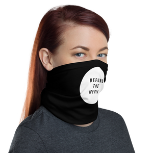 Defund The Media Circle Black Neck Gaiter by Design Express