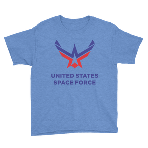 Heather Royal / XS United States Space Force Youth Short Sleeve T-Shirt by Design Express