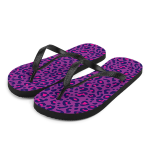 S Purple Leopard Print Flip-Flops by Design Express