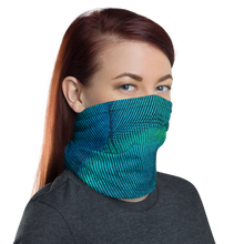 Green Blue Peacock Neck Gaiter Masks by Design Express