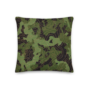 18×18 Green Camoline Square Premium Pillow by Design Express