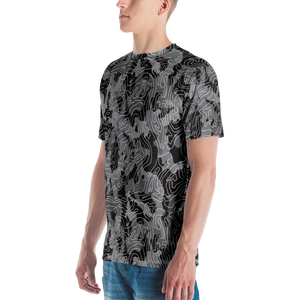 Grey Black Camoline Men's T-shirt by Design Express