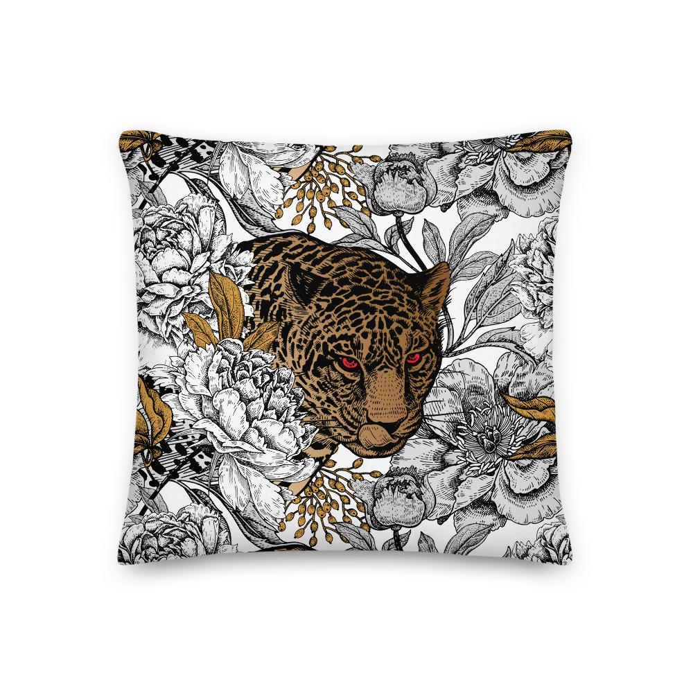 18×18 Leopard Head Square Premium Pillow by Design Express