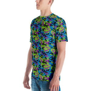 Green Blue Violet Camo Men's T-shirt by Design Express