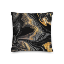 18×18 Black Marble Square Premium Pillow by Design Express