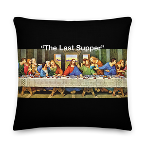 The Last Supper Black Square Premium Pillow by Design Express