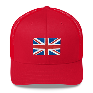 Red United Kingdom Flag "Solo" Trucker Cap by Design Express