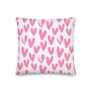 Pink Heart Pattern Premium Pillow by Design Express