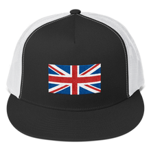 Black/ White United Kingdom Flag "Solo" Trucker Cap by Design Express