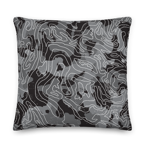 Grey Black Camoline Square Premium Pillow by Design Express