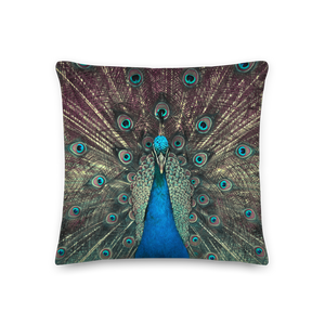 18×18 Peacock Premium Pillow by Design Express