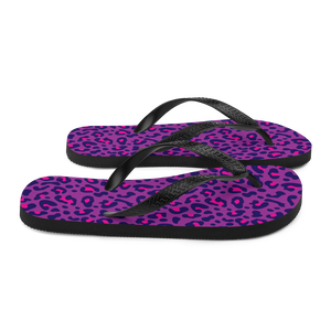 Purple Leopard Print Flip-Flops by Design Express