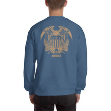United States Of America Eagle Illustration Reverse Gold Backside Sweatshirt by Design Express
