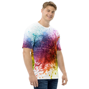 Rainbow Paint Splash Men's T-shirt by Design Express