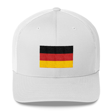 White Germany Flag Embroidered Trucker Cap by Design Express