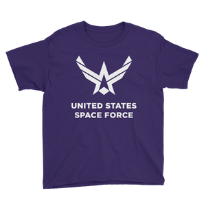 Purple / XS United States Space Force "Reverse" Youth Short Sleeve T-Shirt by Design Express