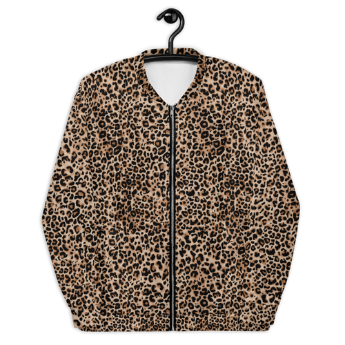 XS Golden Leopard Unisex Bomber Jacket by Design Express