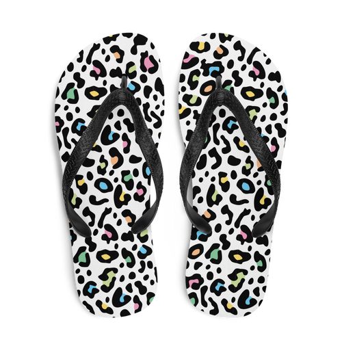 Color Leopard Print Flip-Flops by Design Express