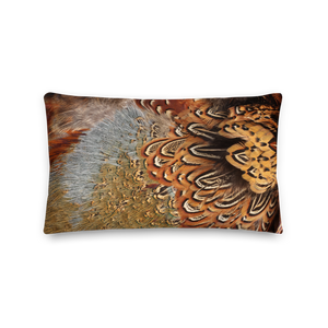 Brown Pheasant Feathers Rectangle Premium Pillow by Design Express