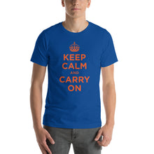 True Royal / S Keep Calm and Carry On (Orange) Short-Sleeve Unisex T-Shirt by Design Express