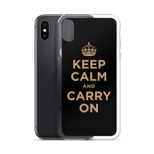 Keep Calm and Carry On (Black Gold) iPhone Case iPhone Cases by Design Express