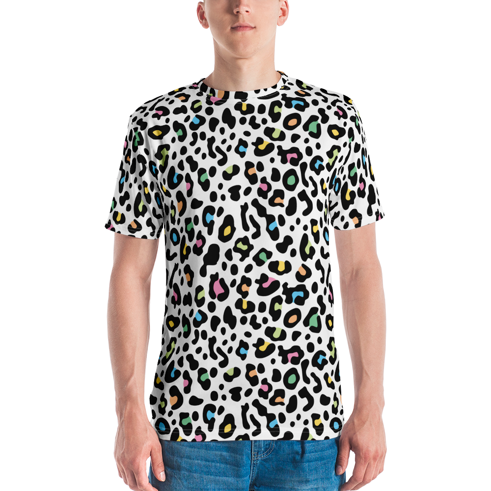 XS Color Leopard Print Men's T-shirt by Design Express