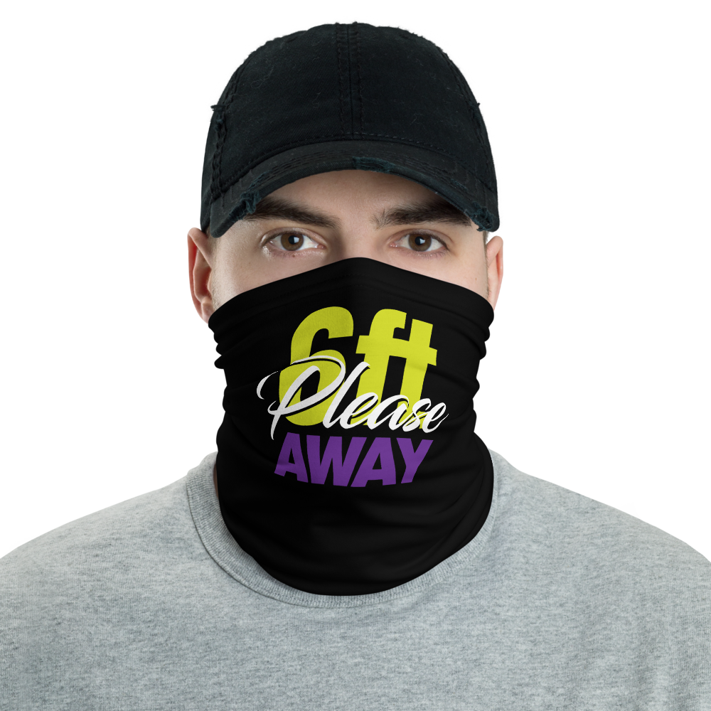 Default Title 6ft Please Away Green Purple Neck Gaiter Masks by Design Express