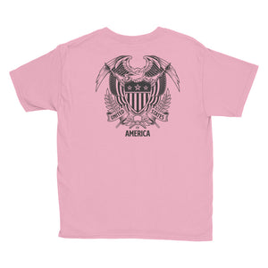 United States Of America Eagle Illustration Backside Youth Short Sleeve T-Shirt by Design Express