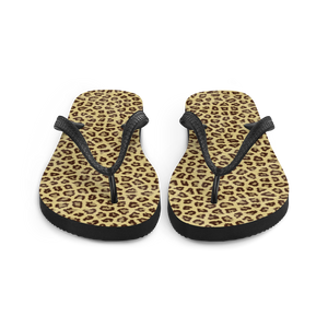 Yellow Leopard Print Flip-Flops by Design Express