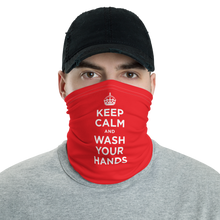 Default Title Red Keep Calm and Wash Your Hands Neck Gaiter Masks by Design Express