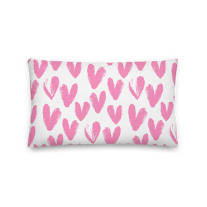 20×12 Pink Heart Pattern Premium Pillow by Design Express