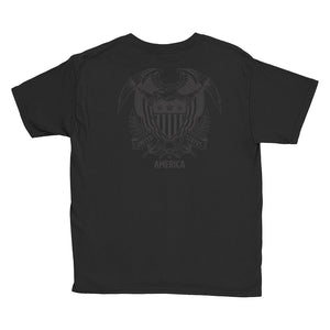 United States Of America Eagle Illustration Backside Youth Short Sleeve T-Shirt by Design Express