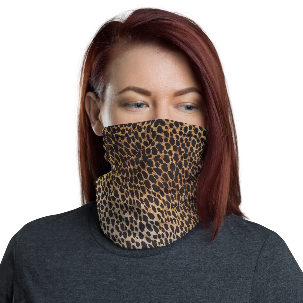 Default Title Leopard Brown Pattern Neck Gaiter Masks by Design Express