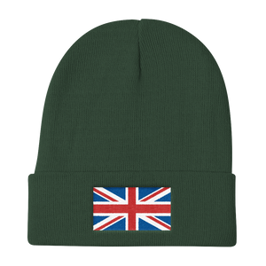 Dark green United Kingdom Flag "Solo" Knit Beanie by Design Express