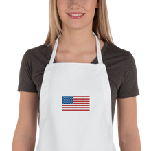 White United States Flag "Solo" Embroidered Apron by Design Express