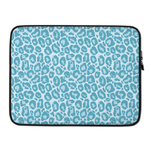 15 in Teal Leopard Print Laptop Sleeve by Design Express